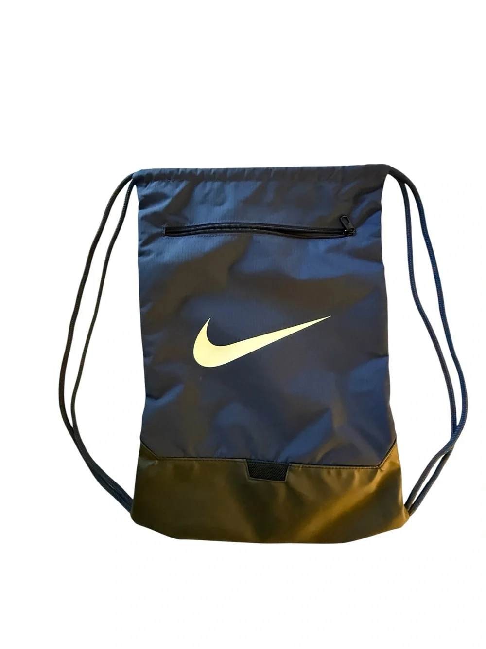 Nike Navy Drawstring Backpack with White Swoosh
